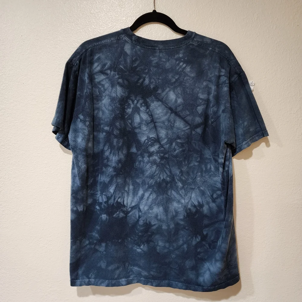 The Mountain Tee Shirt Warrior Eagle Wolf Short Sleeve Tie Dye size Large
